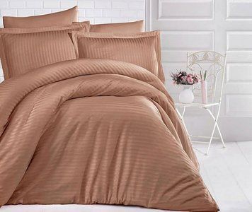 Постільна білизна HAZELNUT Elite Сатин страйп MERISET - Сімейний на резинці 550135 фото