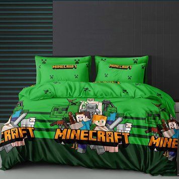Підліткова постільна білизна MINECRAFT зелений Бязь Люкс MERISET 560633-А фото