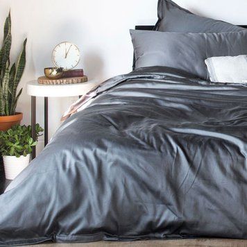 Постільна білизна GRAPHITE Premium Сатин однотон MERISET - Сімейний на резинці 550677 фото