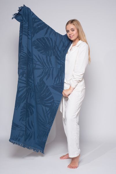 Рушник пляжний жакардовий SoundSleep Hawaii dark blue 100х150 см 1962 фото