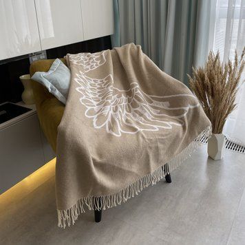 Плед бавовняний SoundSleep Wings бежевий 140х200 см 5781 фото