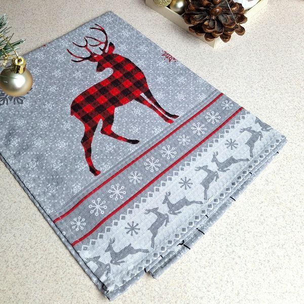 Кухонний рушник SoundSleep Winter Mood різдвяний вафельний 45х60 см сіро-червоний (2800004667227) 7557 фото Кухонний рушник SoundSleep Winter Mood різдвяний вафельний 45х60 см сіро-червоний (2800004667227) 7557 фото