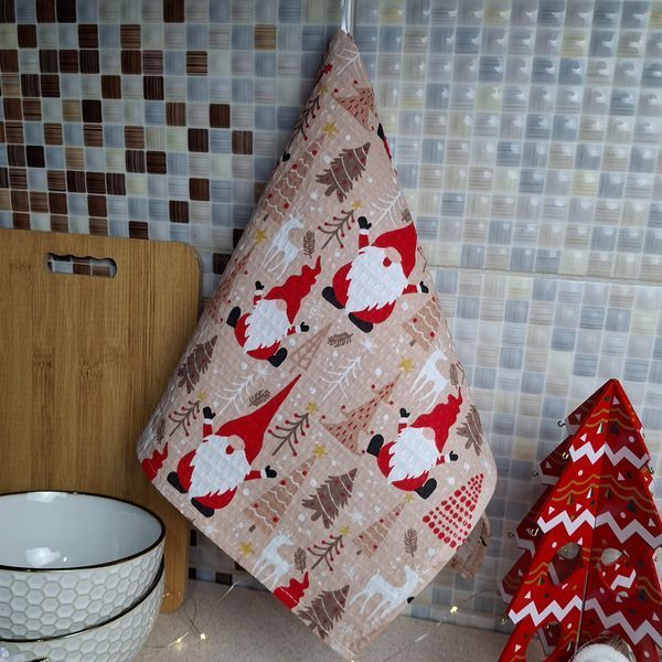 Набір кухонних рушників 2 шт SoundSleep Merry Christmas вафельних 30х50 см і 45х60 см бежевий з сірим (2800004713702) 7753 фото Набір кухонних рушників 2 шт SoundSleep Merry Christmas вафельних 30х50 см і 45х60 см бежевий з сірим (2800004713702) 7753 фото
