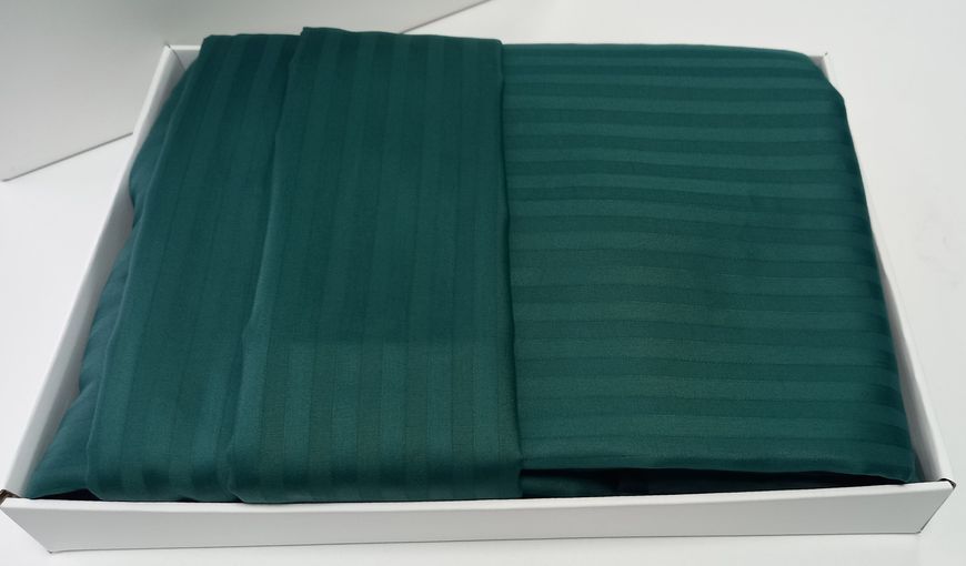 Постільна білизна GREEN Elite Сатин страйп MERISET - Сімейний на резинці 550131 фото
