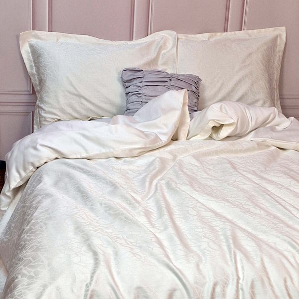 Постільна білизна Жакард IVORY ELEGANT сатин MERISET - Сімейний на резинці 560792 фото