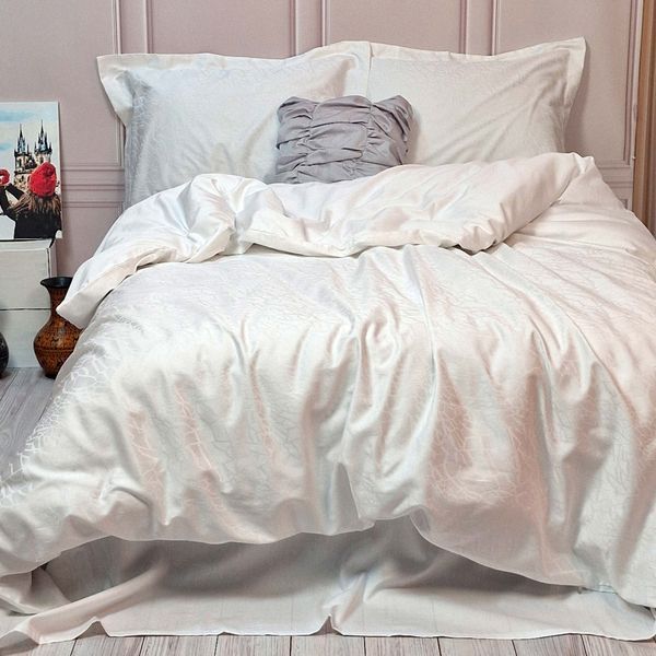 Постільна білизна Жакард IVORY ELEGANT сатин MERISET - Сімейний на резинці 560792 фото