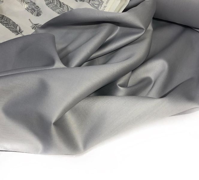 Постільна білизна TRUE GREY Premium Сатин однотон MERISET - Сімейний на резинці 550230 фото