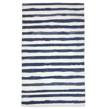 Рушник кухонний вафельний SoundSleep Stripes сіро-сині 34х60 см 6437 фото