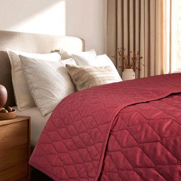 Покривало SoundSleep Siera бавовняне ранфорс 160х220 см бургунді (2800004819152) 8446 фото