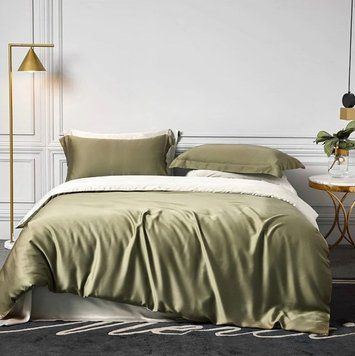 Постільна білизна OLIVE Premium Сатин однотон MERISET - Сімейний на резинці 550231 фото