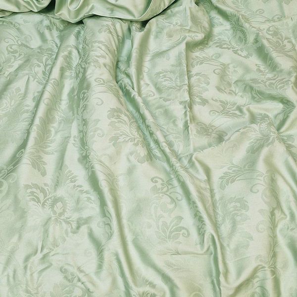 Постільна білизна GREEN FOG DAMASK Жакард MERISET - Сімейний на резинці 560376 фото