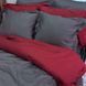 Постільна білизна ДУЕТ ANTHRACITE/WINE BORDO Premium Сатин MERISET - Сімейний на резинці 550347 фото 3