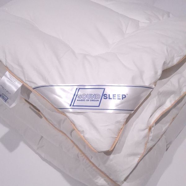 Ковдра SoundSleep Woolen Gold зимова вовняна тик 155х215 см 450г молочна (2800004918657) 8509 фото