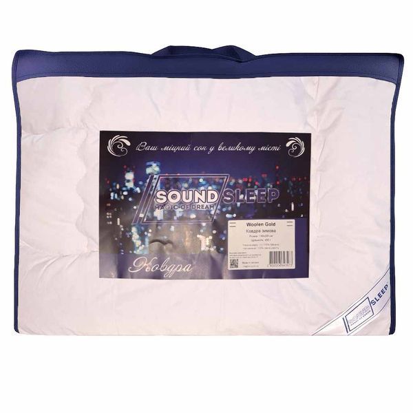 Ковдра SoundSleep Woolen Gold зимова вовняна тик 155х215 см 450г молочна (2800004918657) 8509 фото